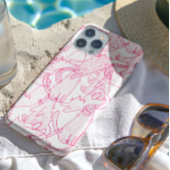 Hot Pink Scribble Cats – modern cute Pattern iPhone Hülle