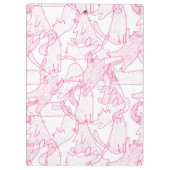 Hot Pink Scribble Cats – modern cute Pattern Klemmbrett (Rückseite)