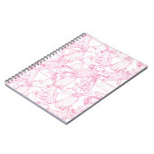 Hot Pink Scribble Cats – modern cute Pattern Notizblock (Linke Seite)