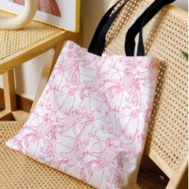 Hot Pink Scribble Cats – modern cute Pattern Tasche
