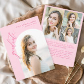 Hot Pink Script Graduate Foto Abschluss Einladung