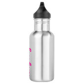 Hot Pink Script-Individuelle Name Edelstahlflasche (Rechts)