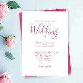Hot Pink Script Schriftart Hochzeit Einladung