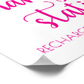 Hot Pink Script | Wechselstation Fuchsia Rose Poster (Ecke)