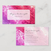Hot Pink Sequin Business Card Lila Mode-Glam Visitenkarte (Vorne/Hinten)