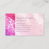 Hot Pink Sequin Business Card Lila Mode-Glam Visitenkarte (Rückseite)