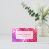 Hot Pink Sequin Business Card Lila Mode-Glam Visitenkarte (Stehend Vorderseite)