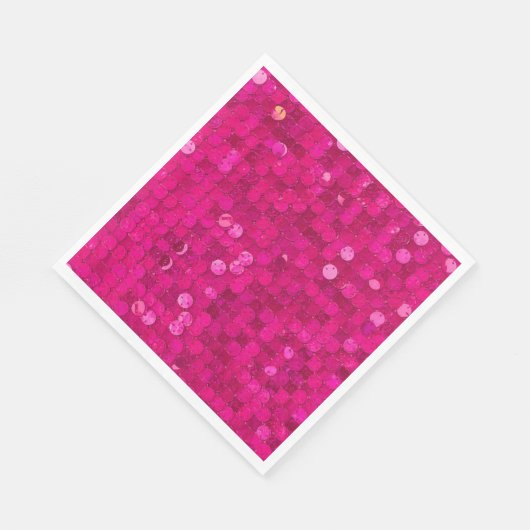 Hot Pink Sequin Serviette (Ecke)