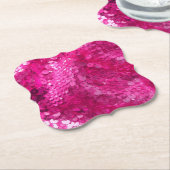 Hot Pink Sequin Untersetzer (angewinkelt)