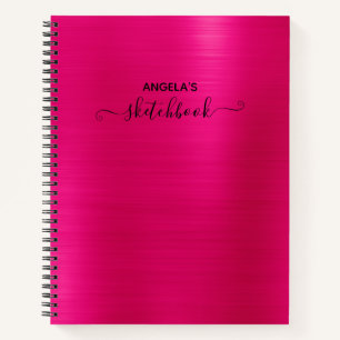 Hot Pink Shimmer Ombre Foil Sketch Notizblock