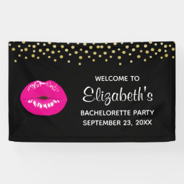 Hot Pink Shiny Lipno on Black Bacheloretto Banner
