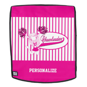 Hot Pink Silhouette Cheerleader Girl Rucksack