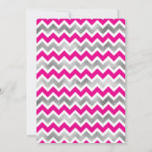 Hot Pink Silver Girl Baby Sprinkle Einladungen (Rückseite)