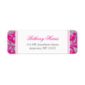 Hot Pink Silver Glitzer SwirbelDamask (Vorne)