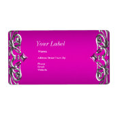 Hot Pink Silver Label-Adresse (Vorne)