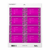 Hot Pink Silver Label-Adresse (Vorne)