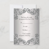 Hot Pink Silver Mask Masquerade Party UAWG RSVP Karte (Rückseite)