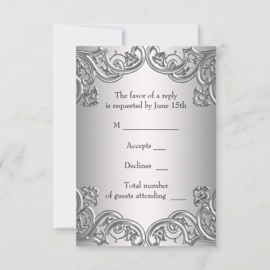 Hot Pink Silver Mask Masquerade Party UAWG RSVP Karte (Rückseite)