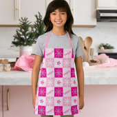 Hot Pink & Silver Pfefferminze Schneeflocken Name  Schürze