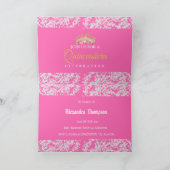 Hot Pink Silver Quinceanera Celebration Einladung (Innenseite)