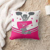 Hot Pink Silver Stars Cheer Cheer Leader Girls Kissen (Decke)
