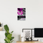 Hot Pink, Silver und Black Masquerall Poster (Heimbüro)