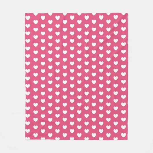 Hot Pink Simple Heart Pattern Fleecedecke (Vorderseite)