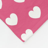Hot Pink Simple Heart Pattern Fleecedecke (Ecke)