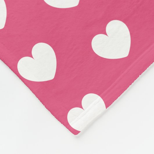 Hot Pink Simple Heart Pattern Fleecedecke (Ecke)
