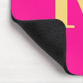 Hot Pink Simple Modern Monogram Mousepad (Ecke)