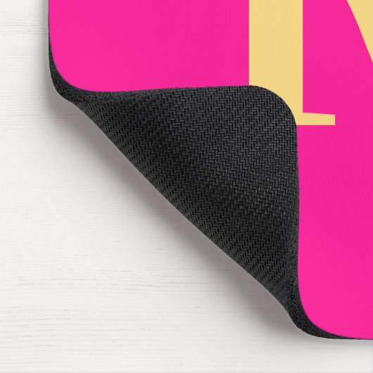 Hot Pink Simple Modern Monogram Mousepad (Ecke)