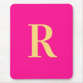 Hot Pink Simple Modern Monogram Mousepad (Vorne)