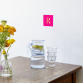 Hot Pink Simple Monogram Real Gold Foliendrucke (Ablage(Küche))