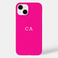 Hot Pink Simple Stylish Monogram