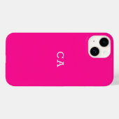Hot Pink Simple Stylish Monogram Case-Mate iPhone Hülle (Rückseite (Horizontal))