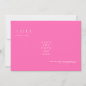 Hot Pink Simple Text Nur Hochzeitsdatum speichern Save The Date (Vorderseite)