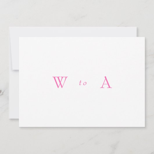 Hot Pink Simple Text Nur Hochzeitsdatum speichern Save The Date (Rückseite)