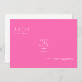 Hot Pink Simple Text Nur Hochzeitsdatum speichern Save The Date (Vorne/Hinten)