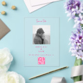 Hot Pink Simplicity B/W Photo Save our Date Acryleinladungen (In Situ (Hochzeit))