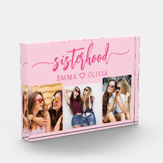 Hot Pink Sisterhood Schwestern 3 FotoCollage Fotoblock (Links)