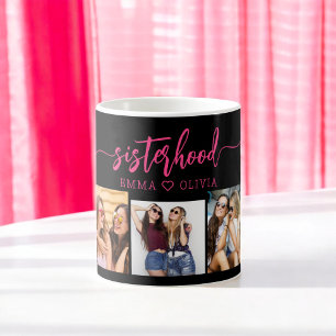 Hot Pink Sisterhood Schwestern 3 FotoCollage Kaffeetasse