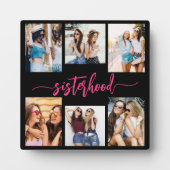 Hot Pink Sisterhood Schwestern 6 FotoCollage Fotoplatte (Vorderseite)
