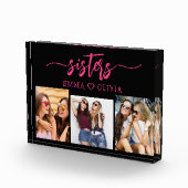 Hot Pink Sisters 3 Foto Collage Keepake Geschenk (Rechts)