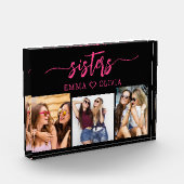 Hot Pink Sisters 3 Foto Collage Keepake Geschenk (Links)