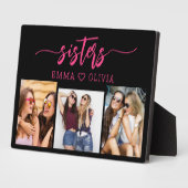 Hot Pink Sisters 3 Foto Collage Keepake Geschenk Fotoplatte (Seite)