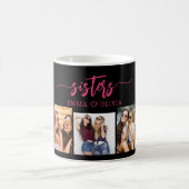Hot Pink Sisters 3 Foto Collage Keepake Geschenk Kaffeetasse (Mittel)