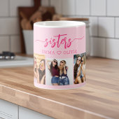 Hot Pink Sisters 3 Foto Collage Keepake Geschenk Kaffeetasse