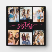 Hot Pink Sisters 6 Foto Collage Keepake Geschenk Fotoplatte (Vorderseite)
