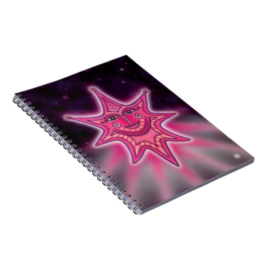 Hot Pink Smilam Star Notebook Notizblock (Rechte Seite)