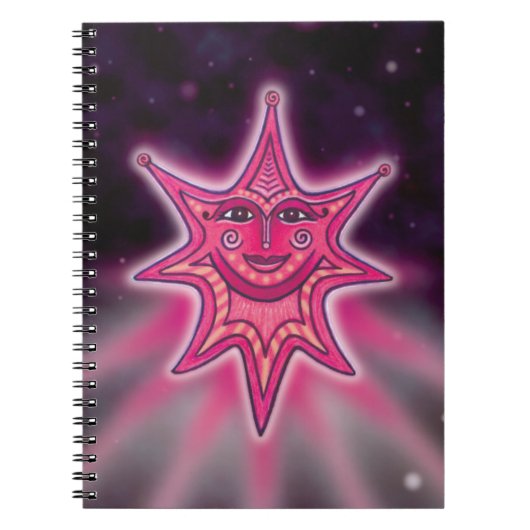 Hot Pink Smilam Star Notebook Notizblock (Vorderseite)